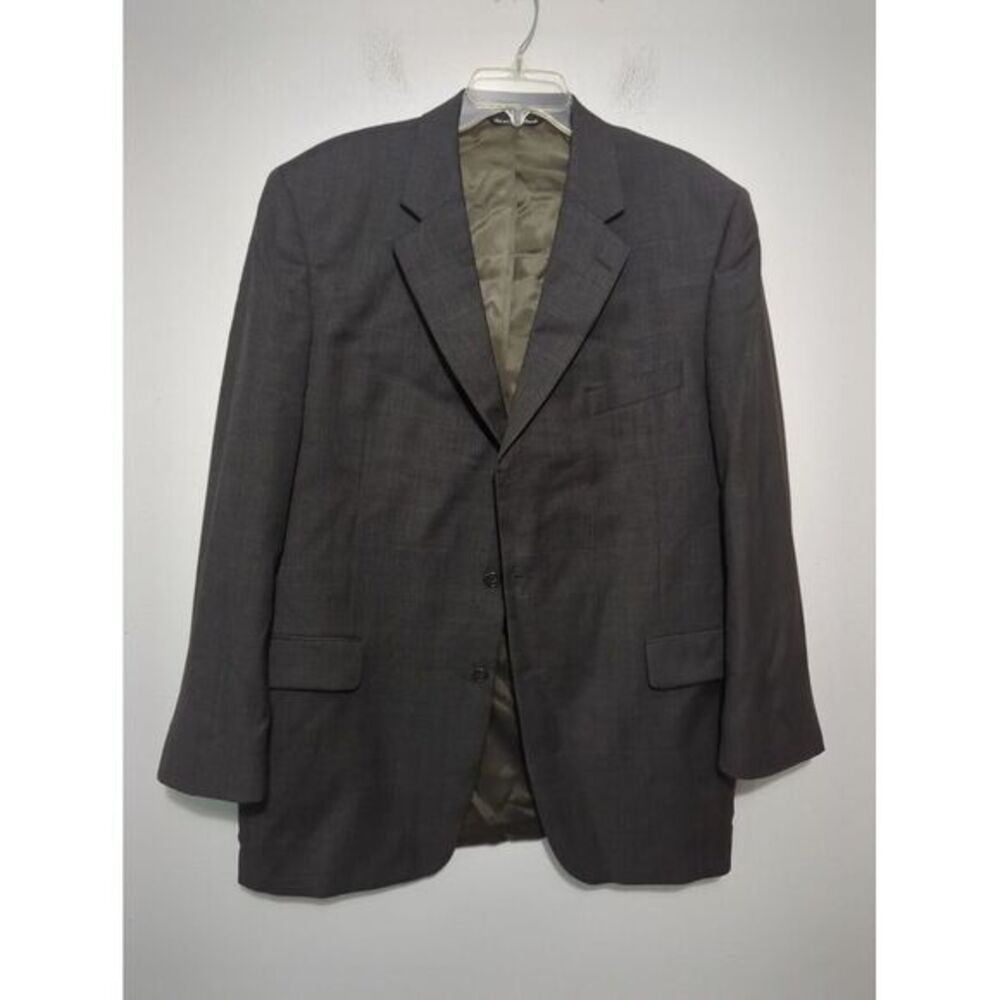 Jack Victor Loro Piana Zelander‎ Wool Blazer 46L Charcoal Grey Glen Plaid Jacket